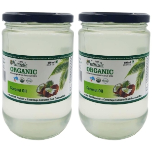 Farm Naturelle -100 % Pure Organic Extra-Virgin Cold Pressed Coconut Oil (600mlx2)