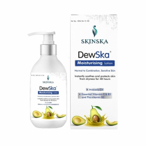 DEWSKA MOISTURISING LOTION, RICH WITH AVACADO, VITAMIN E, B3, AND PROVITAMIN B5, 48HRS DEEP MOISTURISATION, WINTER DRYNESS CARE, HYPOALLERGENIC