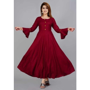 SIPET - Maroon Rayon Women''s Anarkali Kurti ( Pack of 1 ) - None