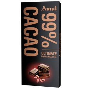 Amul 99% Cacao - Ultimate Dark Chocolate, 125 g 