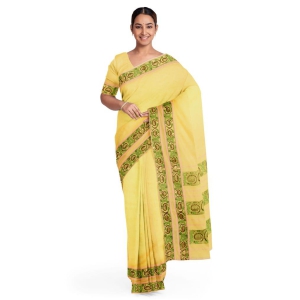 Handloom Cotton Silk Saree Yellow