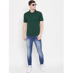 Cotton Blend Solid Half Sleeves Mens Polo T-Shirt-L