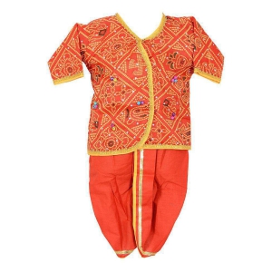 Ahhaaaa Orange Blended Classic Dhoti Kurta - 6-12 Months