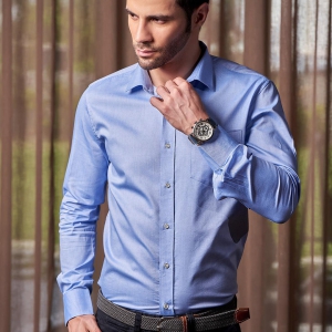 Light Blue Formal Shirt, Spread Collar-XL