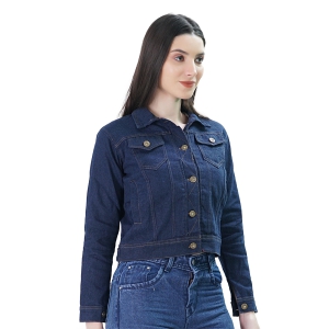 Lily Buds Denim Jacket For Women (Navy Blue)-S
