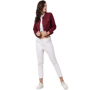 Rubia Textile Womens Plain / Solid Regular Jacket (RTDJ_Maroon_Large)