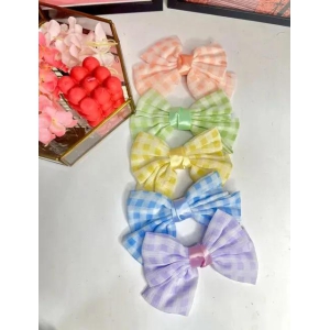 Organza Check Bow-Yellow