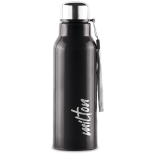 Milton Steel Fit 600 Insulated Inner Stainless Steel Water Bottle, 1 Piece, 520 ml, Black | Easy Grip | Leak Proof | Hot or Cold | School | Office | Gym | Hiking | Treking | Travel Bottle - 