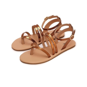 WOMEN Vintage Classic Ring Bronze Flat Sandals