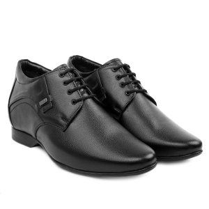 BXXY 3 Inch Height Increasing Formal Faux Leather Derby Shoes Black 10