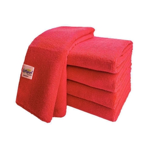 SOFTSPUN Microfiber Cleaning Cloths, 2pcs 40x40cms 340GSM Red! Highly Absorbent, Lint and Streak Free, Multi -Purpose Wash Cloth for Kitchen, Car, Window, Stainless Steel, silverware.