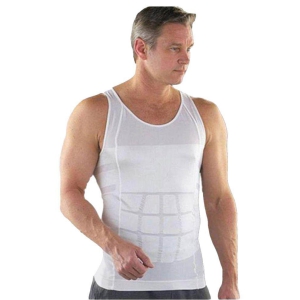 Slim N Lift White Slimming Vest gym tshirts /Gym Wear - L