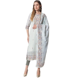 SHOPPING QUEEN Muslin Silk Printed Kurta Pant with Dupatta