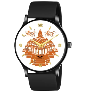 Ayodhya Mandir watch || Ram ji watch || ayodhya mandir watch || rama watch || Long Lasting Black Slim Case and High Quality Smart watch''s Strap Analog Watch - For Men || watch for men || watch fo