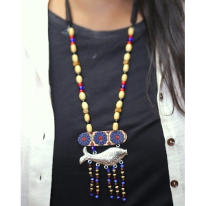 Long Tribal Fishy Beaded Neck Piece