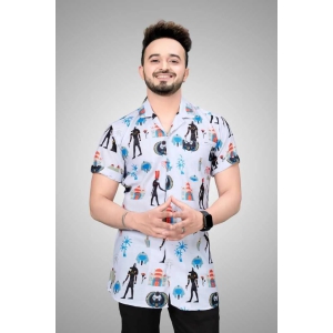 Lycra Printed Men's Shirt, Half sleeves and graphic print-L