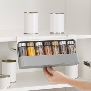 Seasoning Bottle Storage Rack Kitchen Seasoning Bottle Seasoning Box Hanging Spice Jar Storage Rack Household Punch-free-Separate Storage Rack