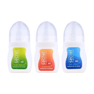 Secret Temptation Active Lifestyle, Brightening and Talc Effect Roll-on for Women, Pack of 3 (50ml each)