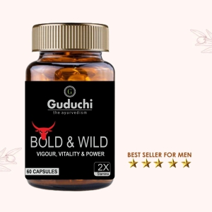 Bold and Wild Men's Wellness Natural Ayurvedic Product | Boosts Performance & Stamina for Men | Gives Vigour & Strength | No Side Effects Pack of 1 [60 Caps * 1]