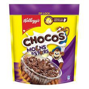 Kelloggs Chocos Moons  Stars With Whole Grain Source Of Fibre High In Calcium  Protein With 10 Essential Vitamins  Minerals Breakfast Cereals 1.2 Kg Pack