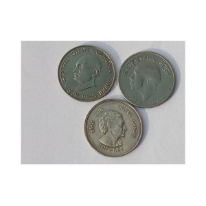 50 Paise Commemorative Set Indira Gandhi , Jawaharlal Nehru And Mahatma Gandhi 3 Coins Set -  GOOD FOR COLLECTION - GREAT FOR GIFTING