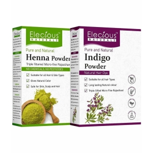 Elecious Naturals Indigo and Henna powder for Black Hair (200 grams each) | Natural Hair dye