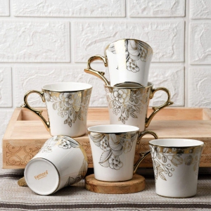 femora-floral-buds-with-wild-shroom-tea-mugs-ceramic-tea-cups-coffee-mugs-160-ml-6-pcs-set