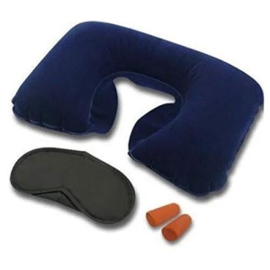 0505 -3-in-1 Air Travel Kit with Pillow, Ear Buds & Eye Mask