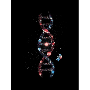 DNA Astronaut Tshirt-Medium / Black