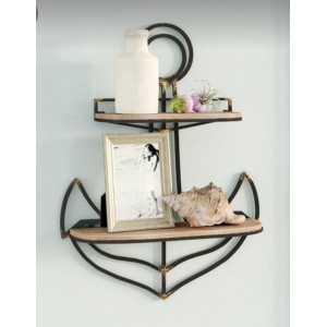 Metal wood wall Rack decorative wall shelf