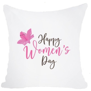 yogdots-womens-day-white-cushion-12x12