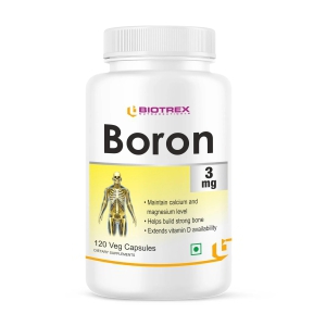 Biotrex Nutraceuticals Boron 3mg | Build Strong Bones | Improve Muscle Coordination | 120 Veg Capsules