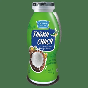 Mother Dairy Tadka Chaach - With Green Chillies, Ginger & Jeera, Source Of Calcium, 200 Ml