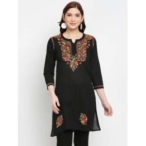 Chikankari Hand Embroidered Short Cotton Kurta