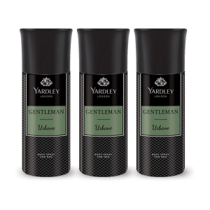 Yardley London Gentleman Urbane Deodorant Spray 150ml Each (Pack of 3)