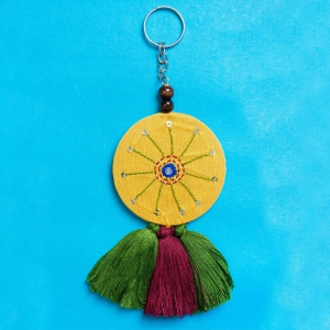 Yellow Mandala Key ring/Bag Charm