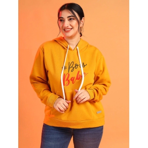 Printed Hooded Sweatshirt Yellow 5XL