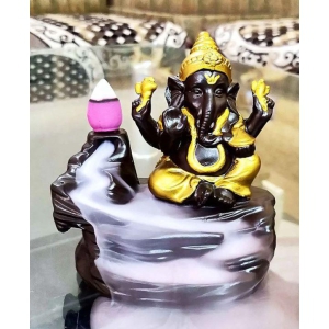 Handcrafted Meditation Monk Ganesha Smoke Backflow Cone Incense holder-Free Size