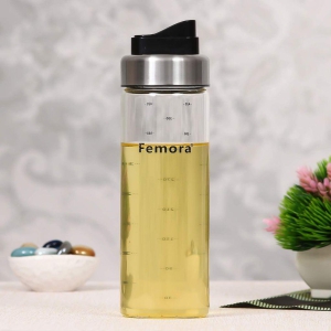 Femora High Borosilicate Glass with Auto Flip Stainless Steel Spout Oil Bottle 500 ML