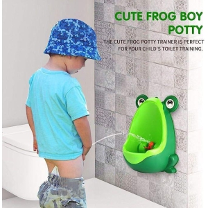 URBAN CREW Frog Children Kids Urinal Potty Removable Toilet Trainer Bathroom Baby Toilet Training Kids Potty Pee Trainer Urine for Boys with Funny Aiming Target (Multicolor)