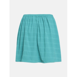 Oxolloxo Girls Sea-Green Striped A-Line Knee-Length Skirt