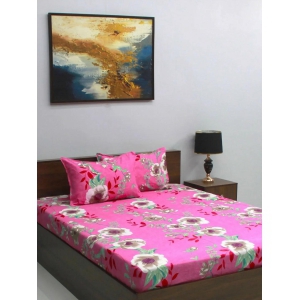 vista-110-gsm-microfiber-pink-floral-queen-bedsheet-with-2-pillow-covers