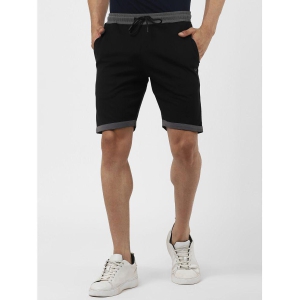 UrbanMark Men Cotton Stretch Regular Fit Lounge Shorts-Navy - None