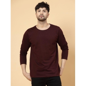 Rigo Cotton Oversized Fit Solid Full Sleeves Mens T-Shirt - Wine ( Pack of 1 ) - None