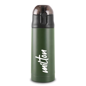 Milton New Crown 600 Thermosteel Hot or Cold Water Bottle 500 Ml (Green)