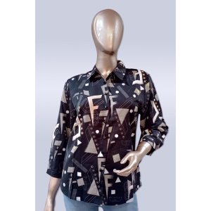 Black Synthetic Silk Womens Shirt