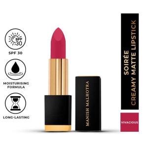 manish-malhotra-soiree-creamy-matte-lipstick-vivacious-pink-shade-long-lasting-pigmented-with-spf-30-vitamin-e