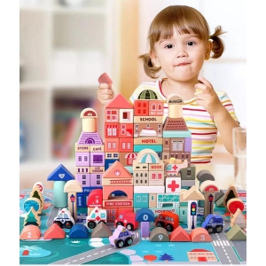 Symphony City Building Block 115PCS wooden blocks