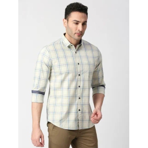 men-collar-neck-long-sleeves-checked-beige-shirt