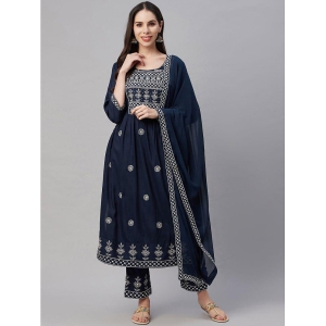 AMIRAS INDIAN ETHNICWEAR - Blue A-line Rayon Womens Stitched Salwar Suit ( Pack of 1 ) - None